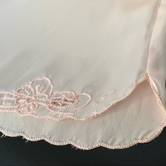 Vintage Diana Hand Embroidered Pink vintage satin intimates Set Shorts & top, M - Picture 10 of 13